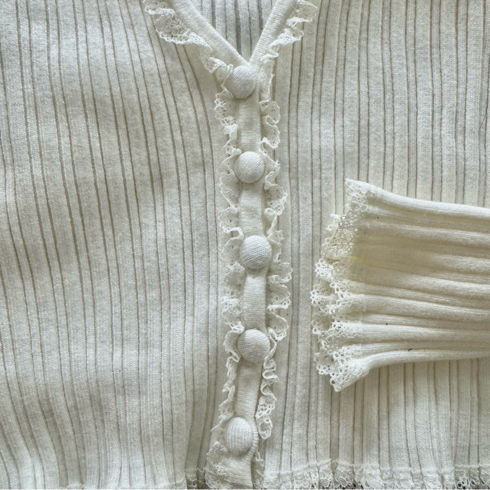 NWT For Love and Lemons Button Up Light Sweater - Picture 3 of 8